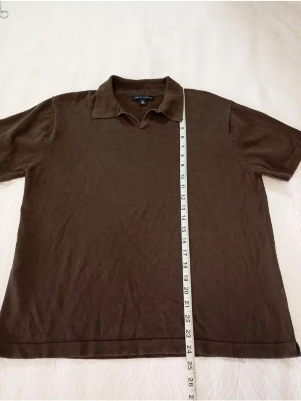Banana Republic Mens Brown Silk-Cotton Polo Shirt Size M